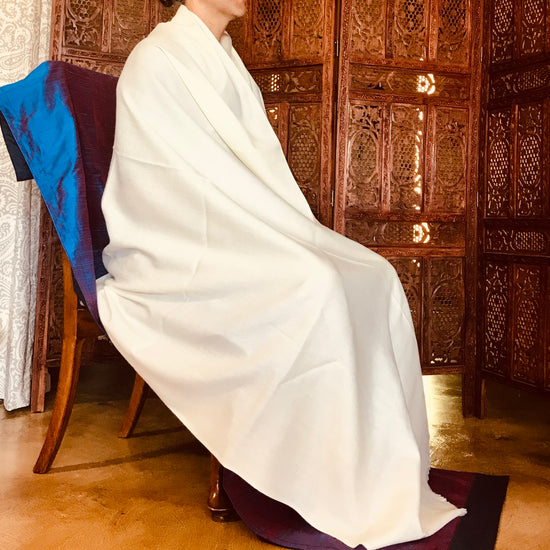 Image Title Kailash Merino Wool Meditation Shawl - Two Colors